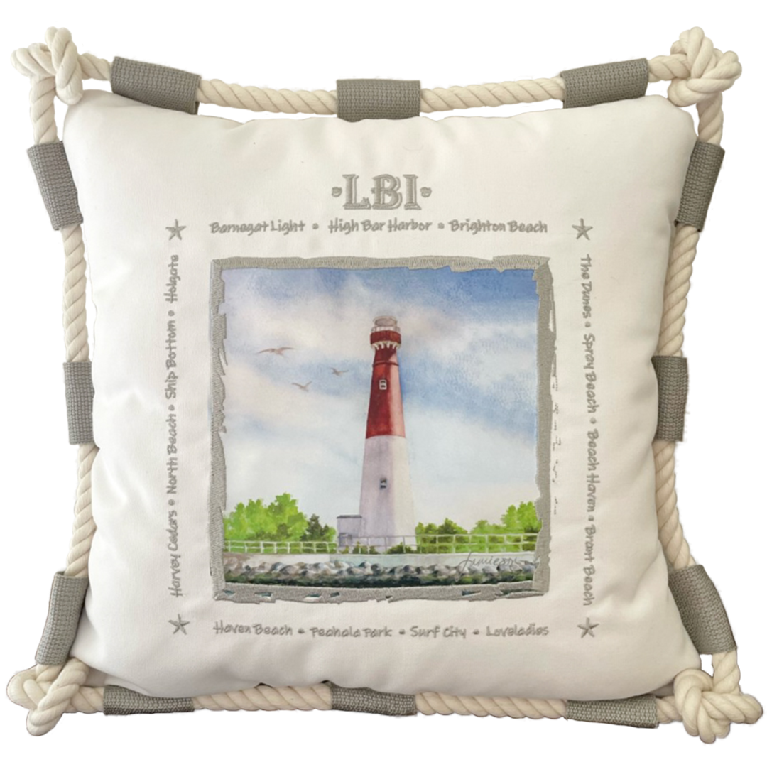 LBI White Pillow- Indoor/ Outdoor 16"x16"