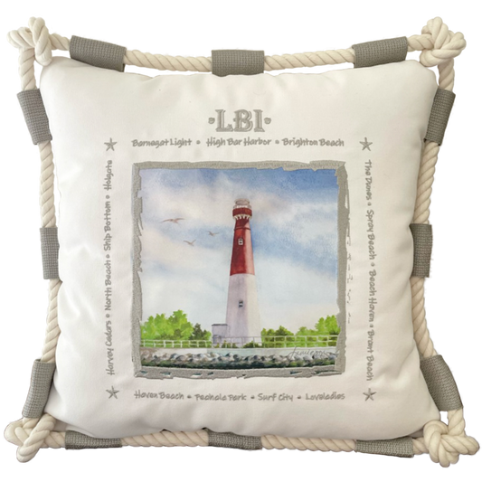 LBI White Pillow- Indoor/ Outdoor 16"x16"