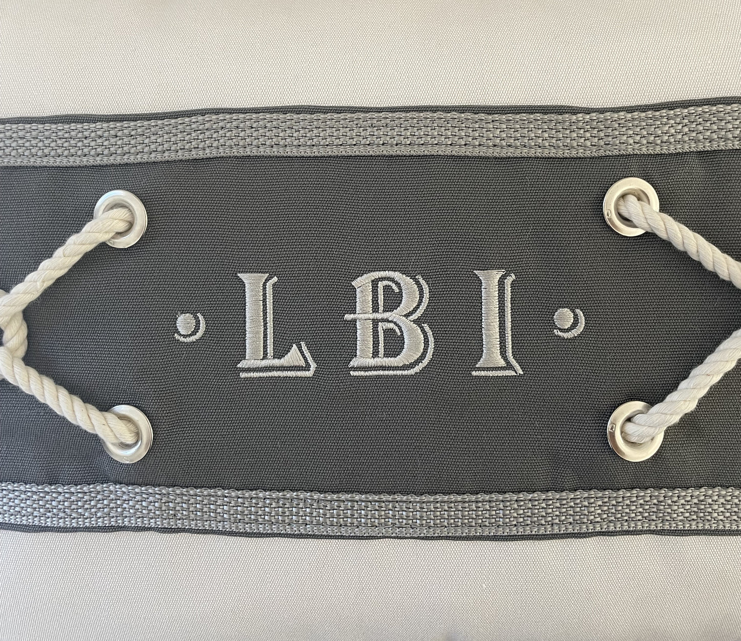 LBI Grey Lumbar Pillow- Indoor/ Outdoor 12"x20"