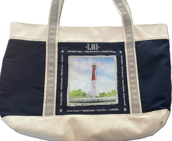 LBI Navy Beach Bag- 22"x14"- Free Shipping