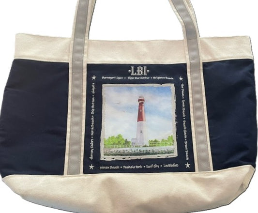 LBI Navy Beach Bag- 22"x14"- Free Shipping