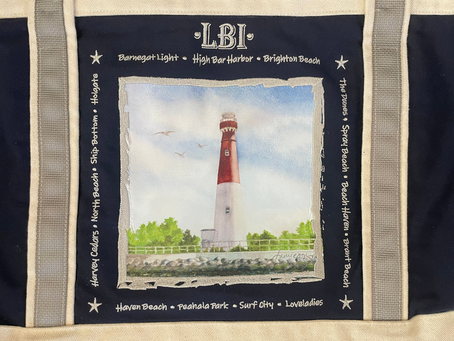 LBI Navy Beach Bag- 22"x14"- Free Shipping