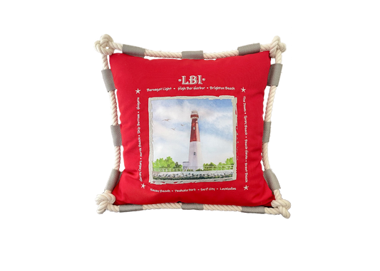 LBI Red Pillow- Indoor/ Outdoor 16"x16"- Free Shipping