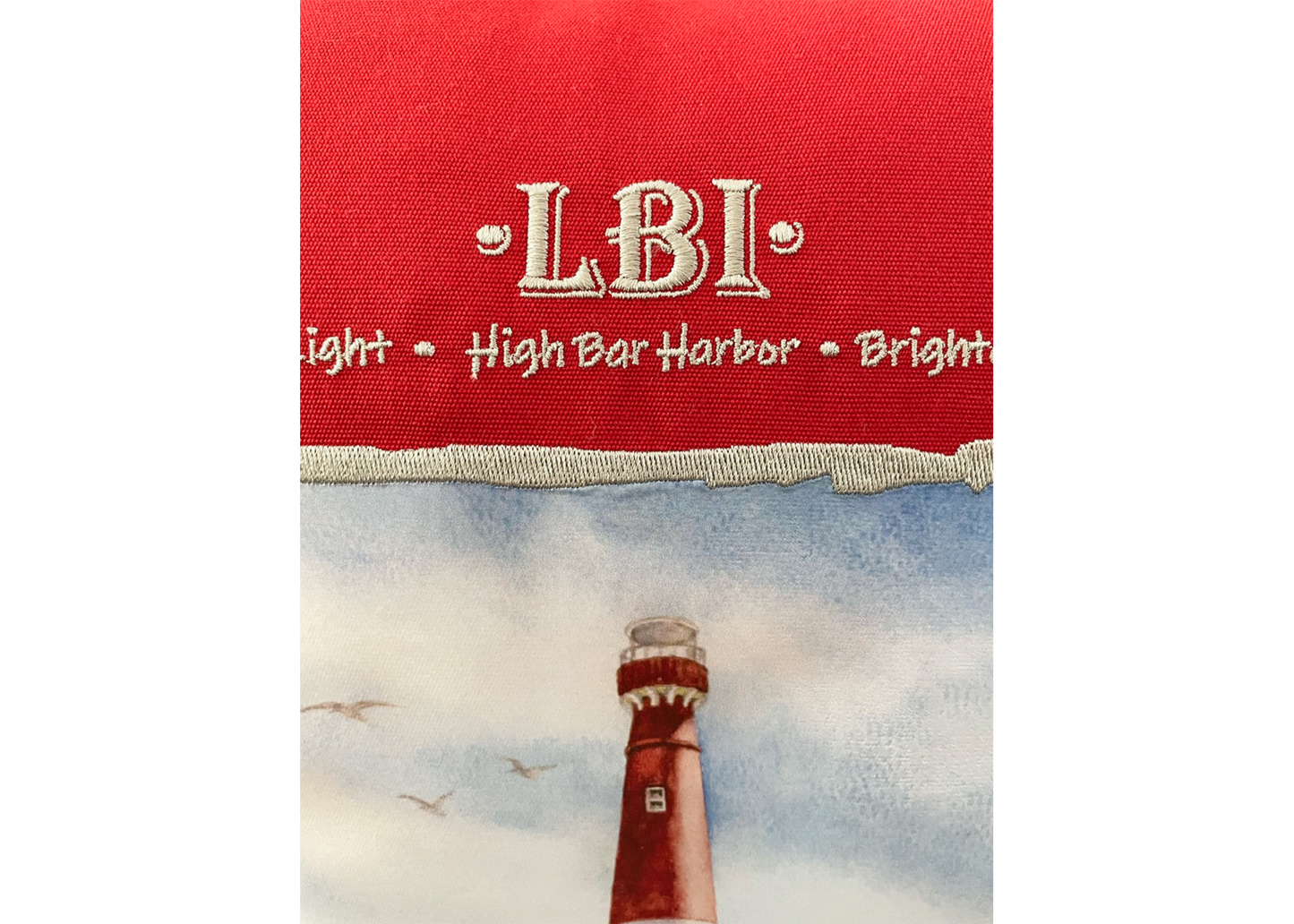 LBI Red Pillow- Indoor/ Outdoor 16"x16"- Free Shipping