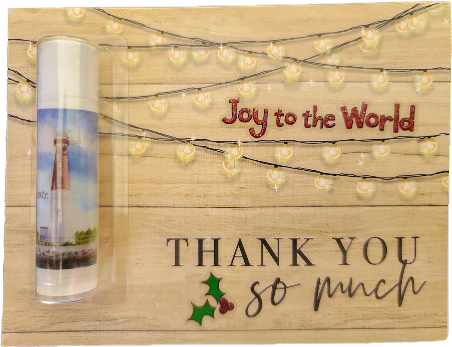 Holiday Thank You Card with Lip Balm