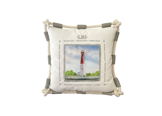 LBI White Pillow- Indoor/ Outdoor 16"x16"- Free Shipping