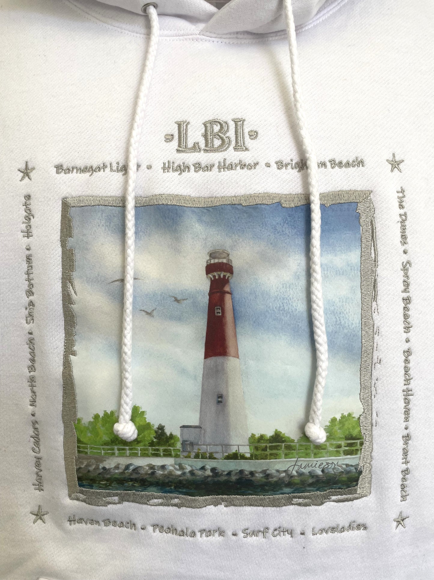 LBI White Pullover Hoodie
